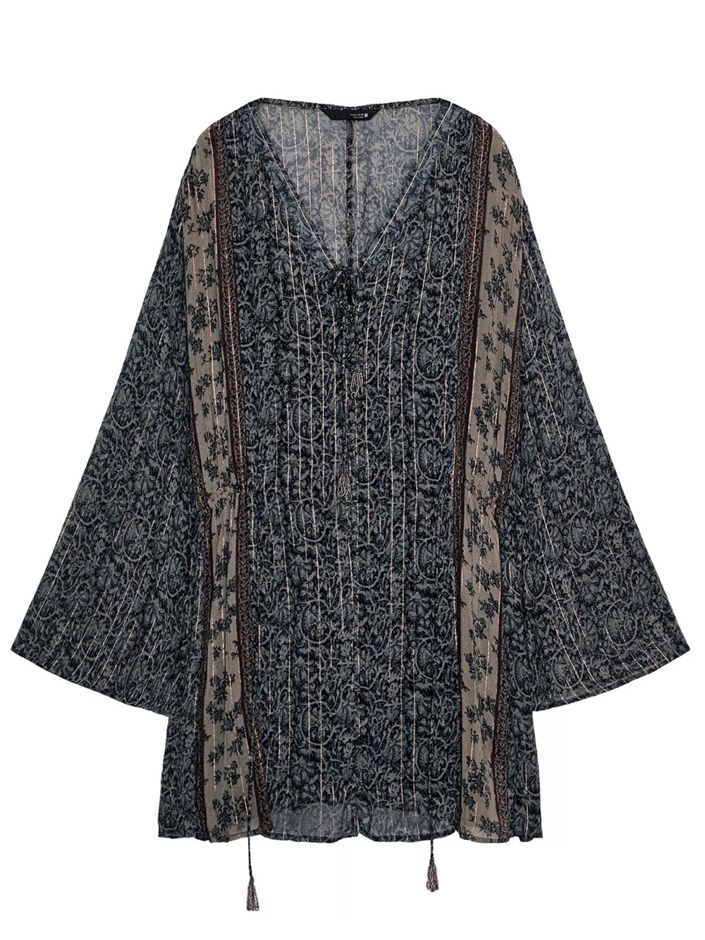Zara Metallic Thread Print Dress
